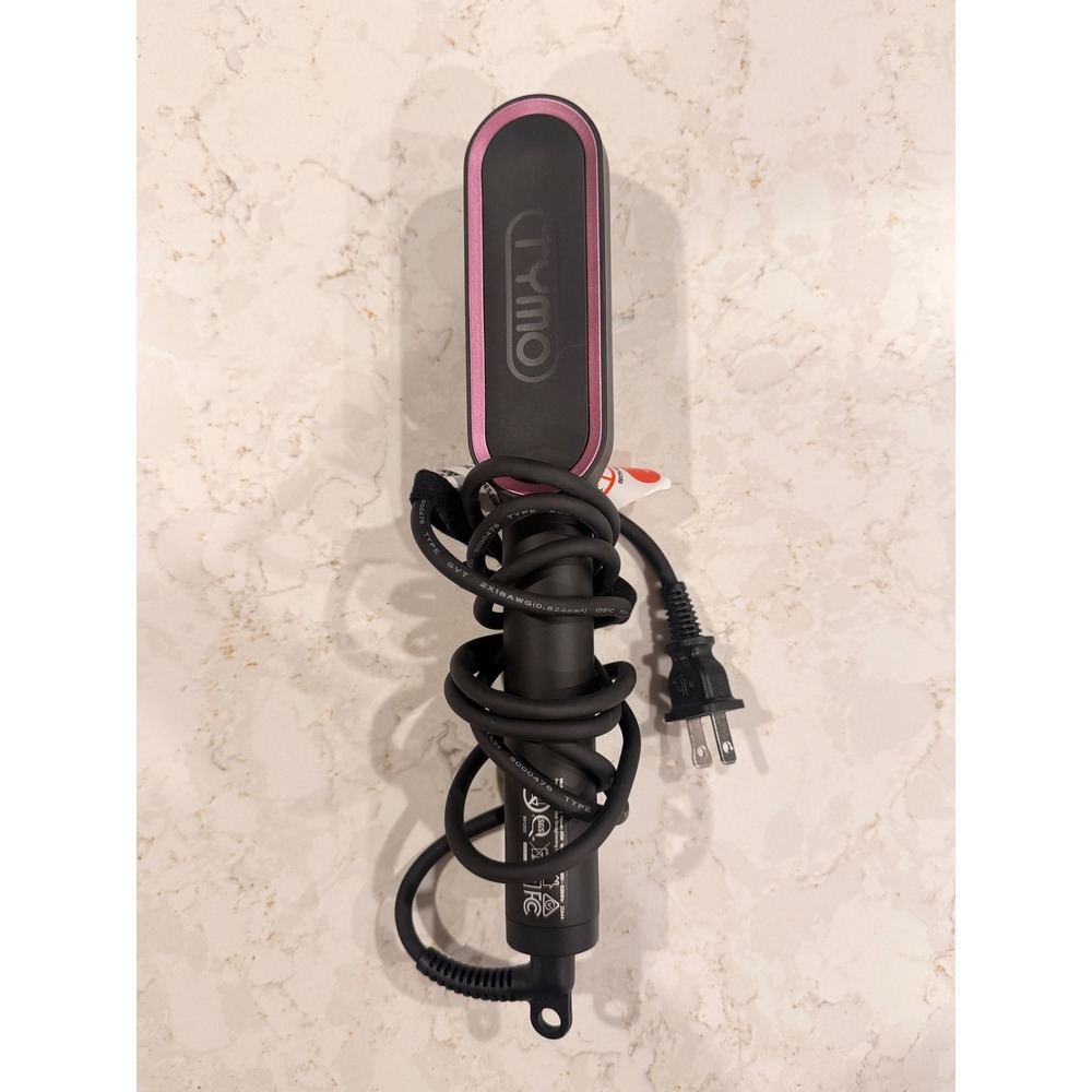 Tymo Ring Hair Straightener Brush Ionic Straightening Comb Black Pink HC100‎